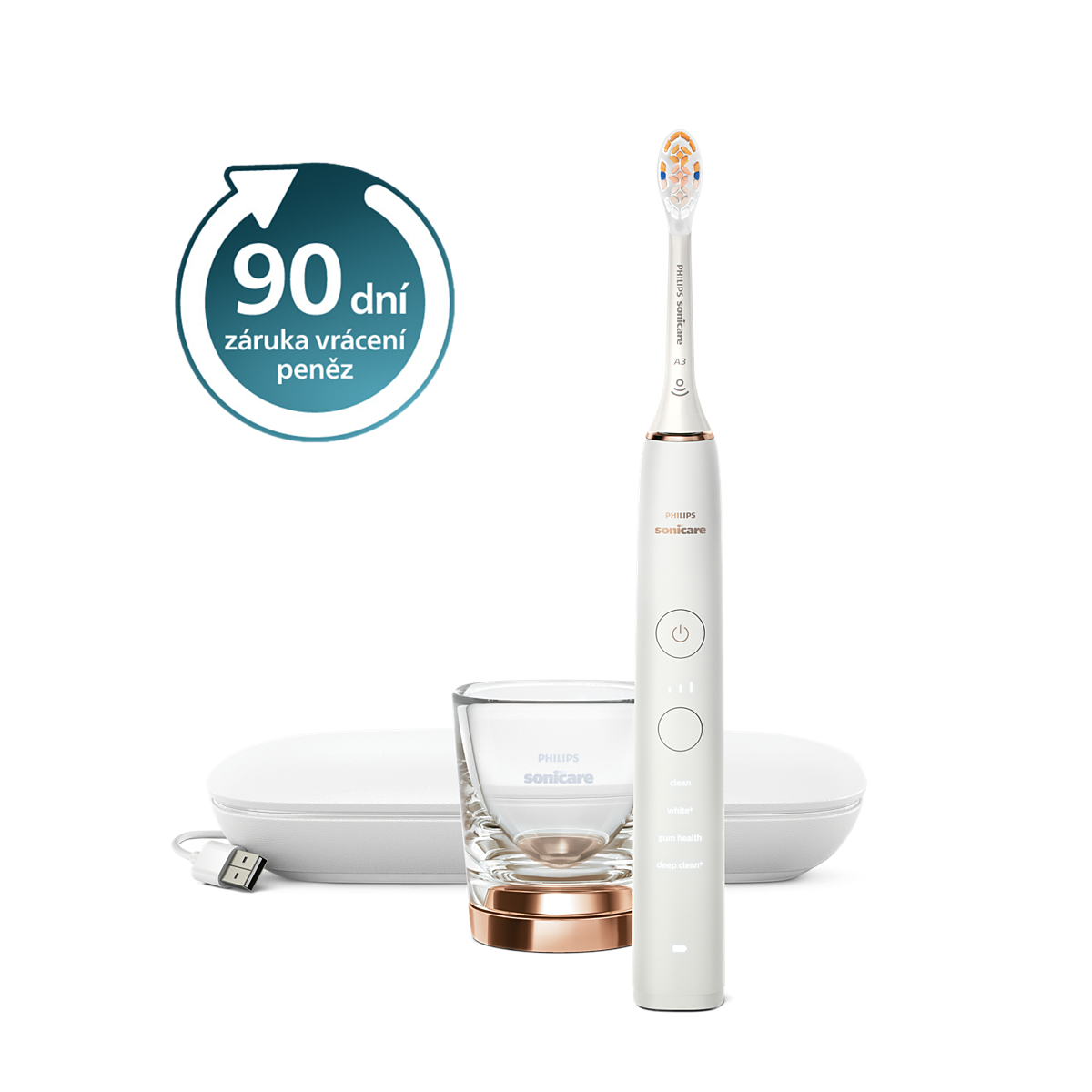 Philips Sonicare DiamondClean 9000 HX9911/23 me gotë karikimi dhe kuti udhëtimi