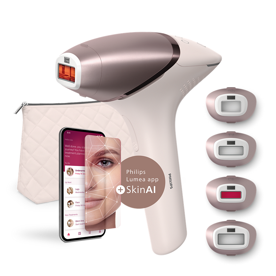 Philips Lumea IPL 9900 Series BRI977/00 me katër shtojca inteligjente