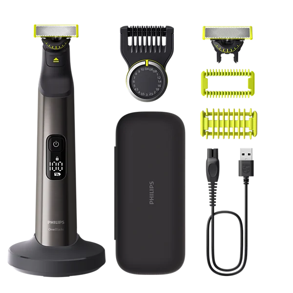 Philips OneBlade Pro 360 me krehër preciz, mbajtëse dhe kuti